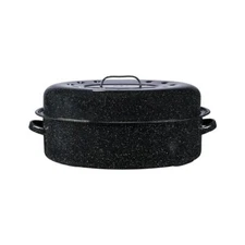 Granite Ware 19-Inch Covered Oval Roaster - Speckled Black