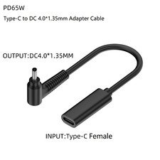 USB C Female to DC 4.0x1.35mm Right Angle Adapter Type C 20V PD Power Cable