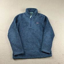 Patagonia Sweatshirt Youth XL Blue Fleece 1/4 Zip Mock Neck Long Sleeves