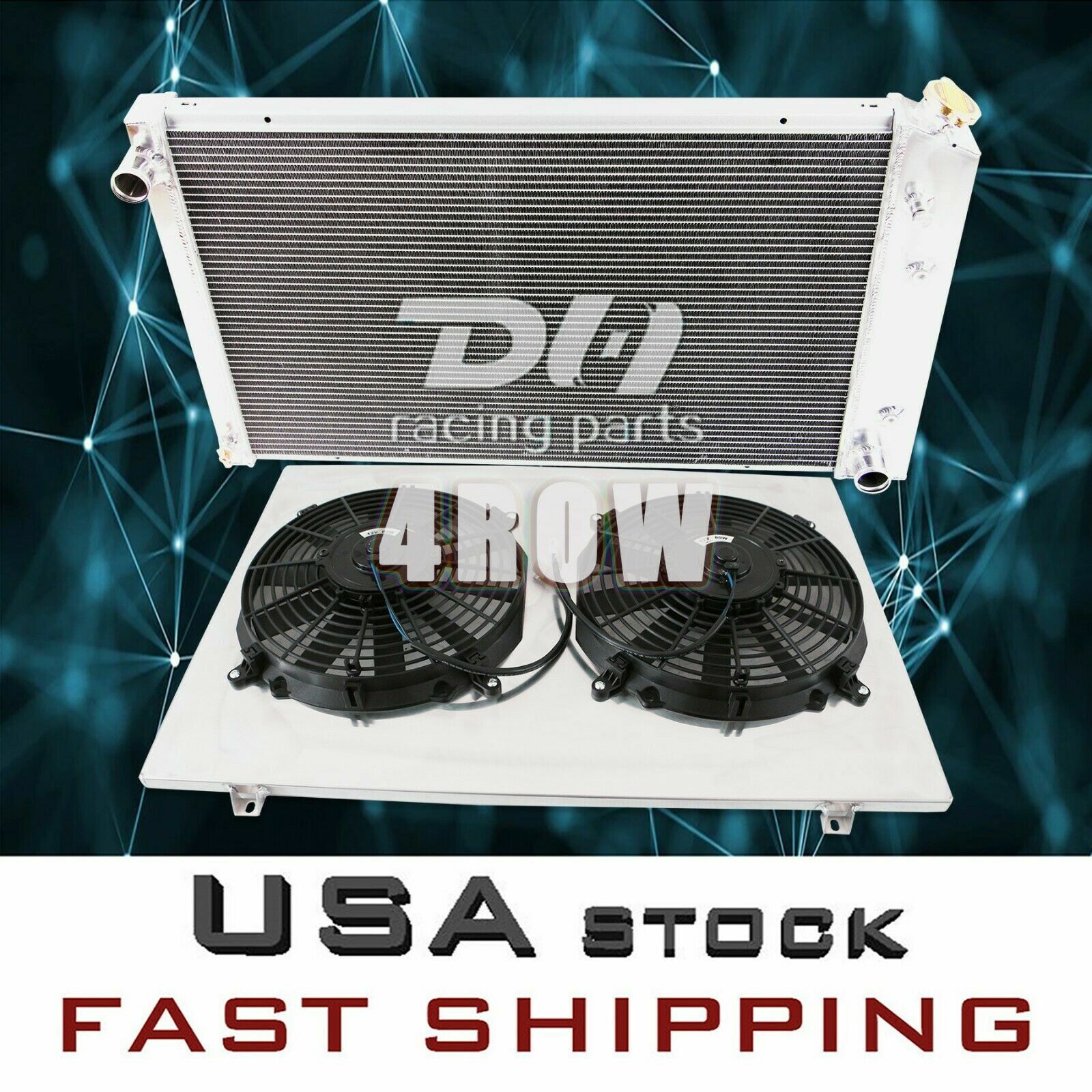 4 Row Radiator Shroud Fan For 1973-91 Chevy GMC C10 C20 C30 K10 K20 5.7L Blazer