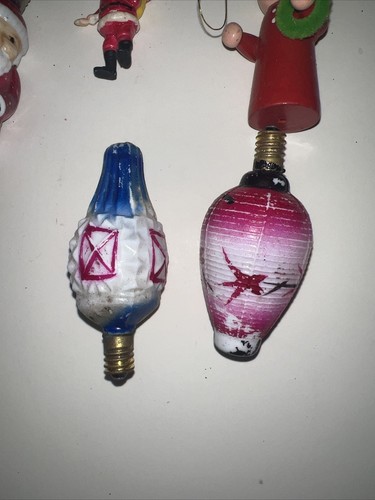 Lot Of Vintage Christmas Milk Glass Figural Light Bulbs - Santas, Lanterns, Etc - Picture 3 of 9