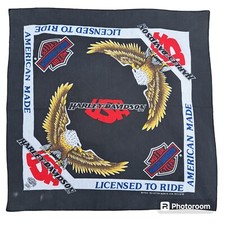 Vintage Harley Davidson USA Eagle Bandana Official Handkerchief 80  s