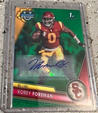 2023 Bowman Chrome University Green Refractor /99 Korey Foreman Auto No. 190!