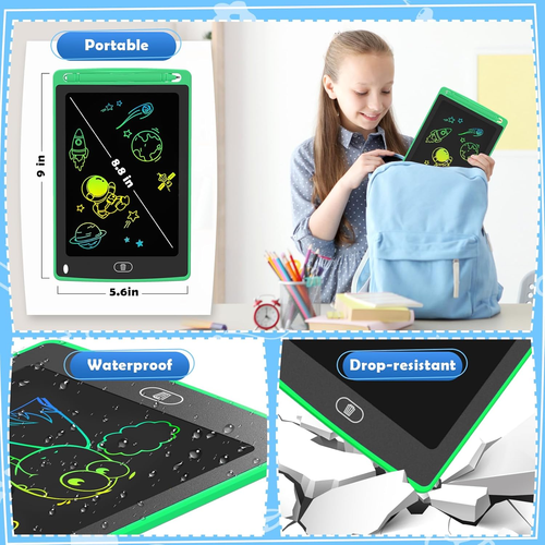 Confezione 4 Tavolette da Scrittura LCD per Bambini 8,5'' Colorate Doodle Tavole da Disegno - Foto 6 di 8