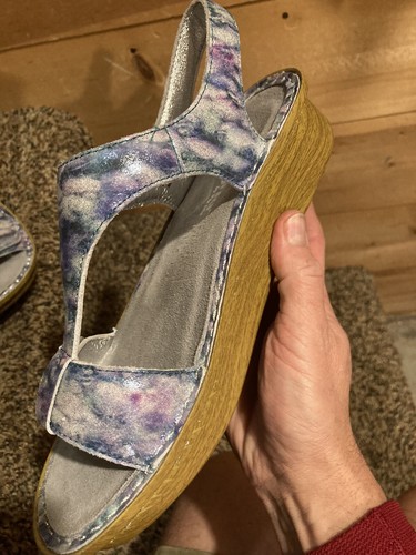 Women's Size 38 Alegria Kendra Ken 298W Blue Leather Strappy Slingback Sandals - Picture 7 of 21