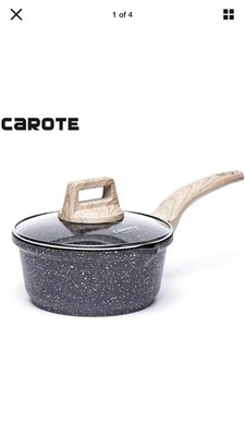 Carote 1.5-Quart Sauce Pan with Glass Lid,Soup Pot Nonstick Saucepan Granite 881000196036  eBay