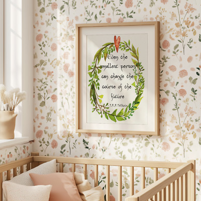 Lord of the Rings Hobbit Font Even the Smallest Quote Tolkien Woodland art print