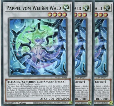 yugioh 3x Poplar from the White Forest ALIN-EN041 Super Rare 1st Edition German