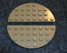 (2) 4x8 Dark Tan Half Round Base Plate Brick Bricks ~ New Lego Parts ~