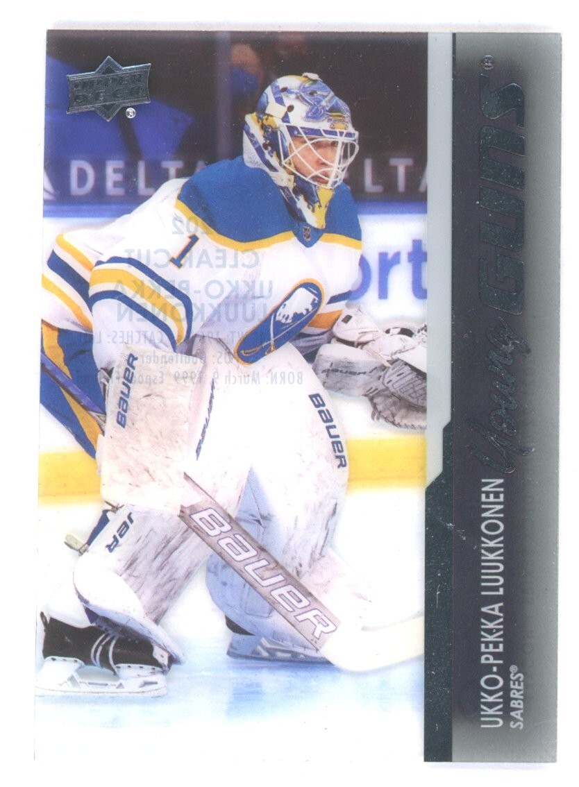 Ukko-Pekka Luukkonen 2021-22 Upper Deck Series 1 Young Guns Clear Cut #202 Sabre