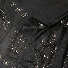 Sanskriti Vintage Black Pure Silk Saree Hand ...