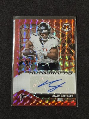2025 Panini Mosaic Autographs Mosaic AMC-BRN Bijan Robinson Red/199 ATL Falcons