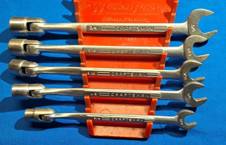USA Craftsman 5 piece SAE 12 point Socket wrench set 3/4" 3/8" =V= series