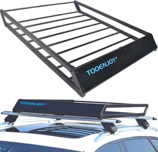 TOOENJOY Roof Rack Cargo Basket, 43’’x 43’’ Black 