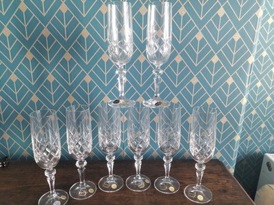 Bohemia Feinschliff Bleikristall Sektgläser Top Zustand 8er Set