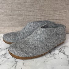 Glerups Mens EU 46 US 12 Slip On Natural Rubber Sole Honey Gray Wool Shoes
