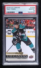 2018-19 Upper Deck UD Canvas Young Guns Troy Terry #C233 PSA 10 GEM MT 0lb7