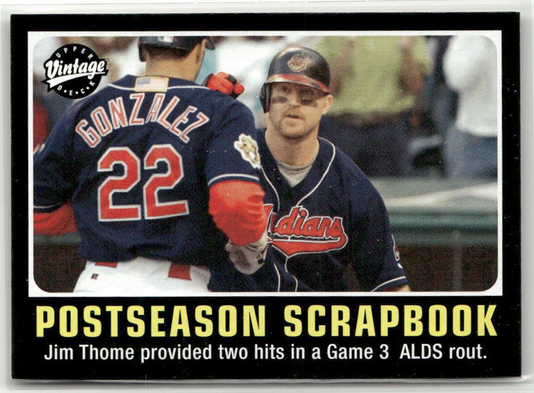 2002 UPPER DECK VINTAGE #283 JIM THOME / JUAN GONZALEZ PS CLEVELAND INDIANS