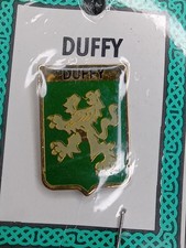 DUFFY Irish Name Coat of Arms Hat Lapel Pin NOS
