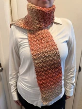 Handmade Crochet Scarf Fall Ombre 6x58 Soft Yarn NEW