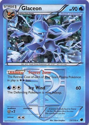 Glaceon (Cracked Ice Holo) - Rare Deck Exclusives/BW Plasma Freeze 23/116 DMG