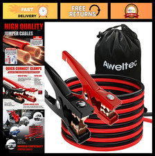 Heavy Duty 8 Gauge Jumper Cables 12ft Quick Connect Alligator Clamps Carrying