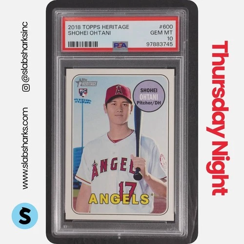 2018 TOPPS HERITAGE #600 SHOHEI OHTANI RC ROOKIE PSA 10