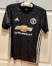 Adidas Mens Manchester United Soccer Away Jersey Black 2017-18 ClimaCool Size S