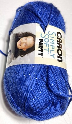CARON SIMPLY SOFT PARTY YARN-1 pk. ROYAL  SPARKLE. I Combine Ship. see details