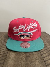 Mitchell & Ness San Antonio Spurs 3D NBA Hat Cap SnapBack OSFA Pink Blue NEW