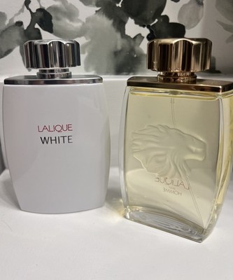 Lot 2 Lalique White & Lalique Pour Homme  for Men 4.2oz EDT Spray w/o Boxes