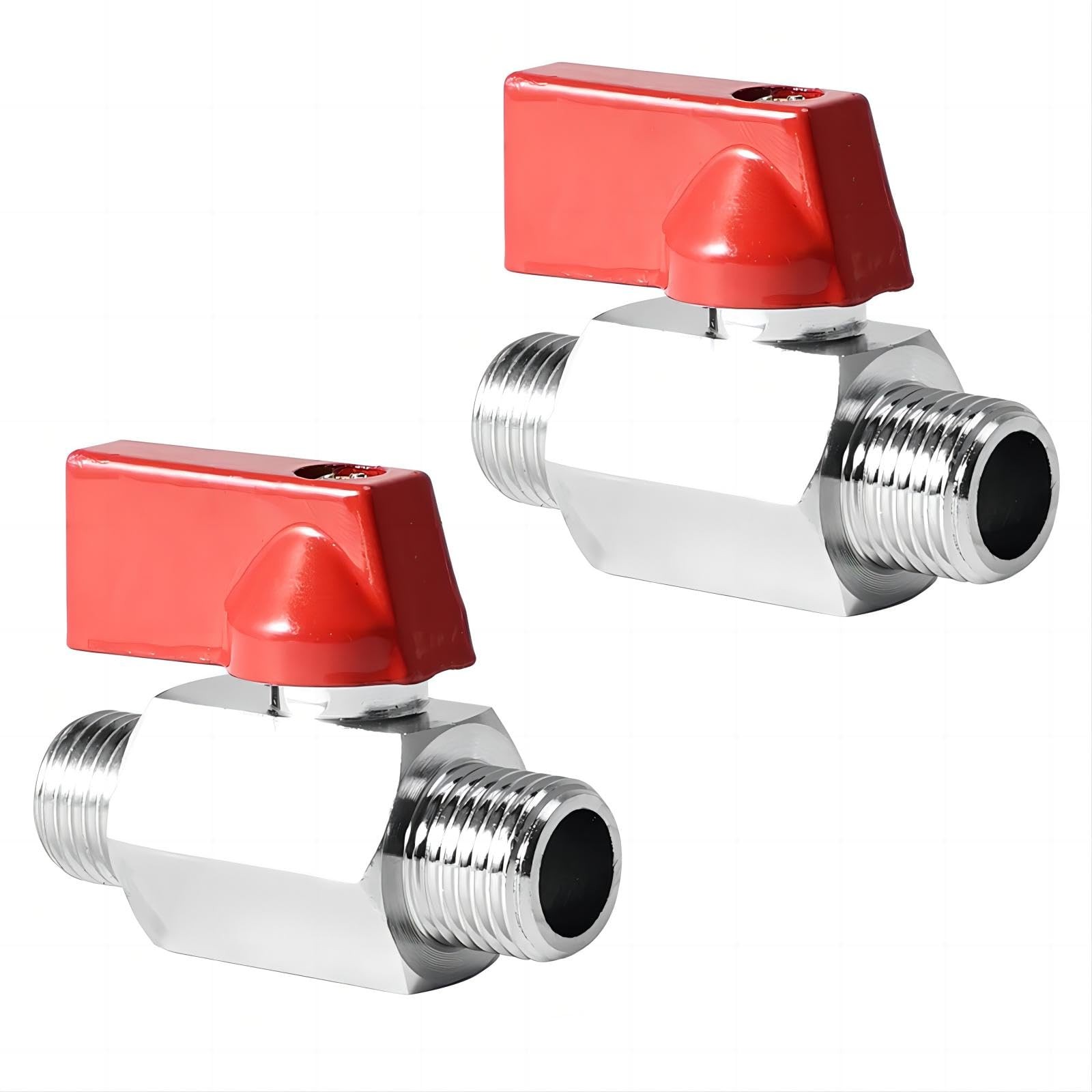 Mini vanne à sphère en laiton 3/8 mâle Lot de 2 robinets d'arrêt filetés pour tube