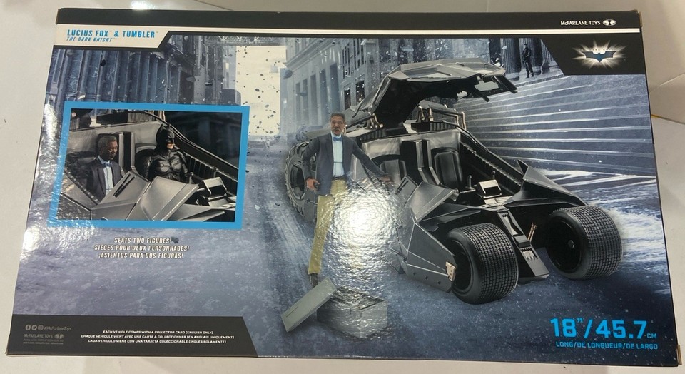 Batmobile Tumbler & Lucius Fox The Dark Knight Gold Label 45cm McFarlane Toys
