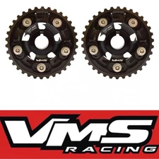 VMS ADJUSTABLE CAM GEARS FOR HONDA ACURA B SERIES B16 B18 B20 SET OF TWO BLACK