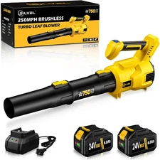 SILVEL Leaf Blower, 750CFM/250MPH High Power Cordless Blower with Powerful Br...