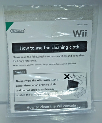 Offizielles Nintendo Wii Konsole Reinigungstuch - 2009 - NEU + UNBENUTZT