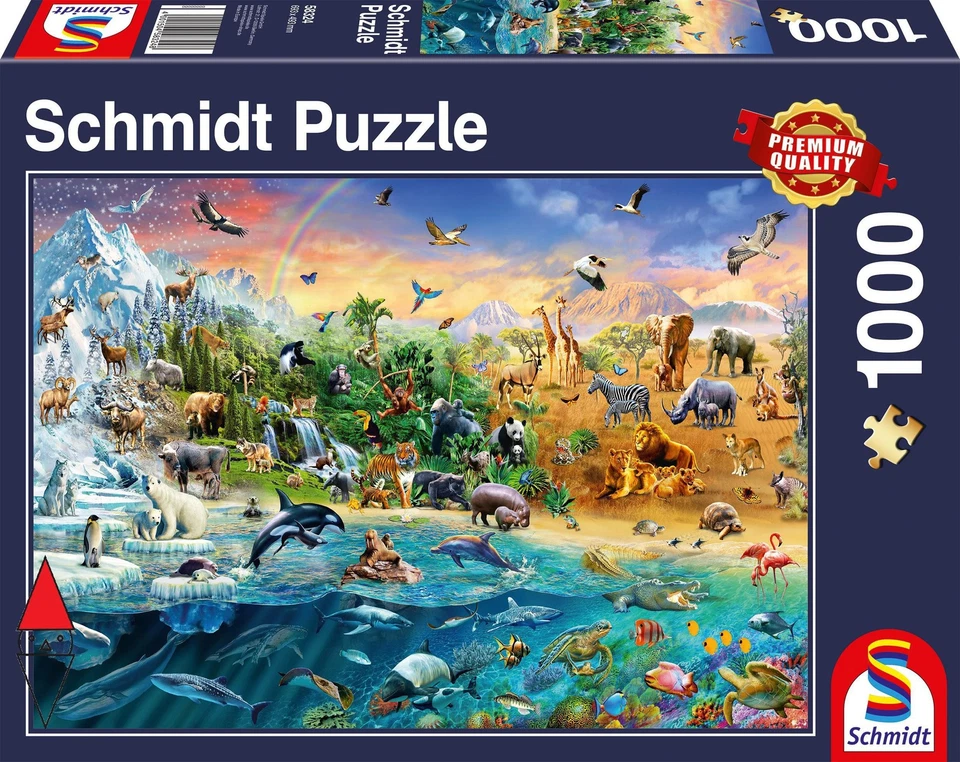 PUZZLE ANIMALI SCHMIDT ANIMALI VARI ANIMAL KINGDOM 1000 PZ - Immagine 3 di 3