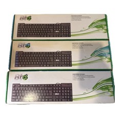 Lot of 3 BT USB Wired Keyboard new open box