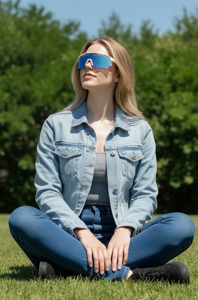 DIFF Eyewear LUKA 140mm Polarized Shield White Su… - image 1