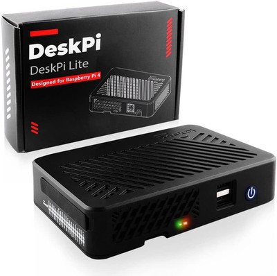 Deskpi Lite Pi 4 Case with Power Button/Heatsink with PWM Fan/Dual Full-Size Hdm