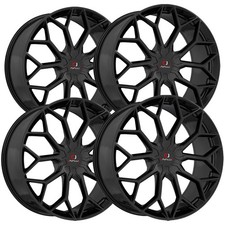 4 Cavallo Clv-44 22x8.5 5x4.55x120 38mm Gloss Black Wheels Rims 22 Inch