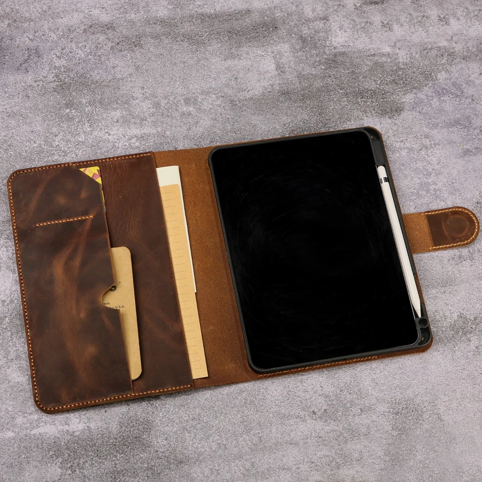 Personalized leather 2025 iPad pro air 11 13 inch cover portfolio case - Image 2 of 4