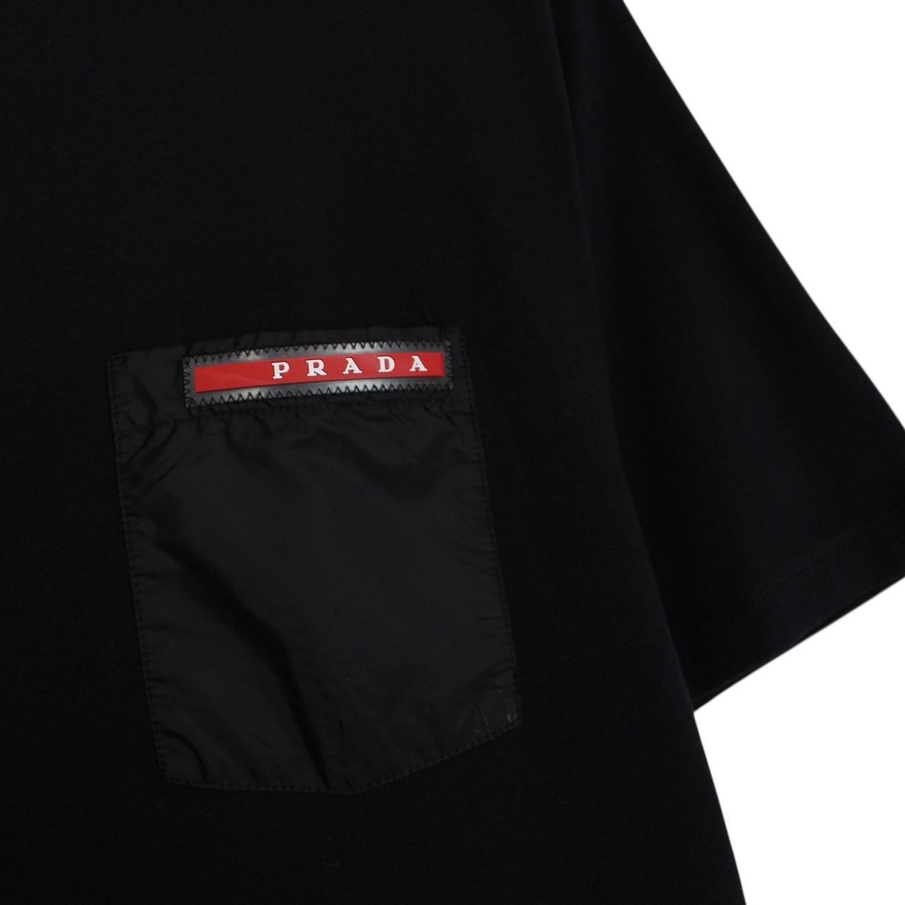 Prada Sport Black Short Sleeve Cotton Nylon Pocket T-Shirt thumbnail 4