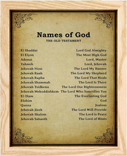 Names of God Christian Wall Art Decor - Inspirational Bible Verse Art Print for