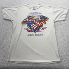 VTG Jerzees 1991 Air Force Association Proud to be American Eagle T Shirt Mens M