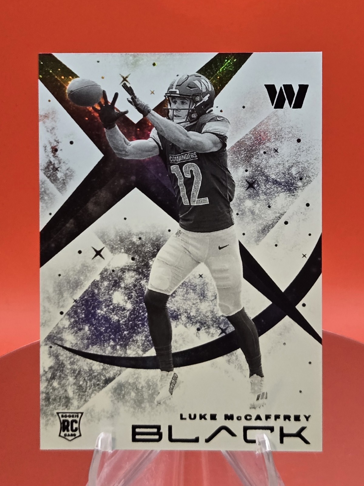 2024 Panini Black Football Luke McCaffrey White Night #WN-LMY Washington (RC)