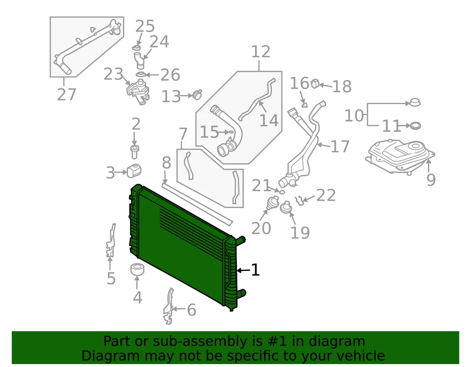 Radiador original Audi 8E0-121-251-AQ Foto 2 de 2