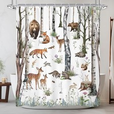 Rustic Animal Woodland Shower Curtain 60"W x 72"L Pack of 1 01kids woodland5 