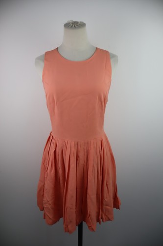 Byblos, Byblos Beige Midi Sleeveless Logo Zip Vintage Casual Dress, Size 44