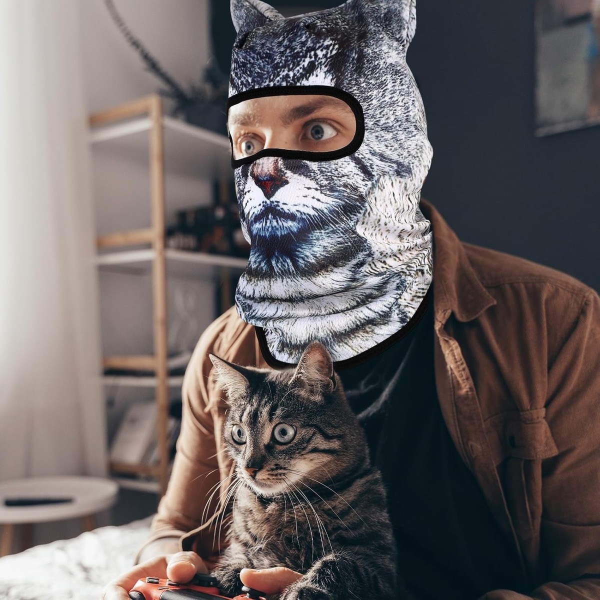 3D Cat Ski Balaclava Face Mask with Ears Animal Mask for Music